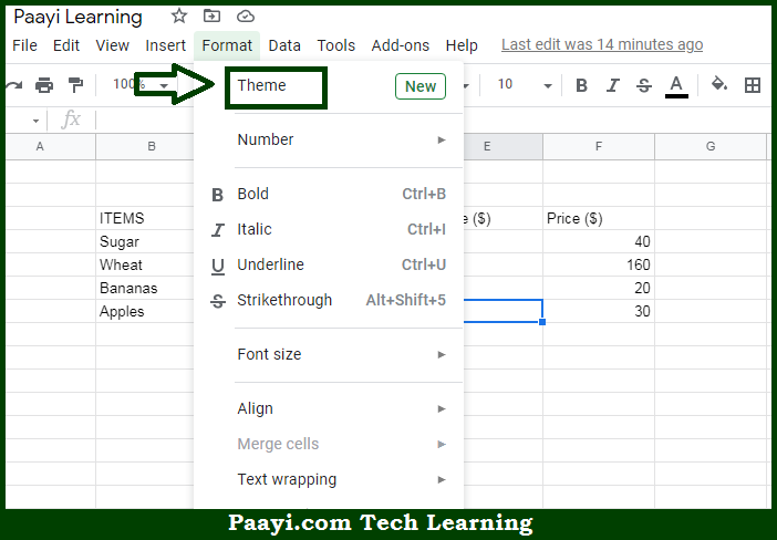 Learn How To Change Spreadsheet Theme With Shortcut In Google Sheets