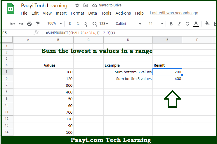 Learn How to SUM Bottom n Values in Google Sheets