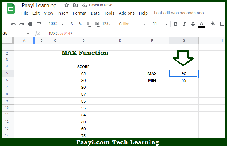 Learn How To Use Google Sheets MAX Function Paayi Tech