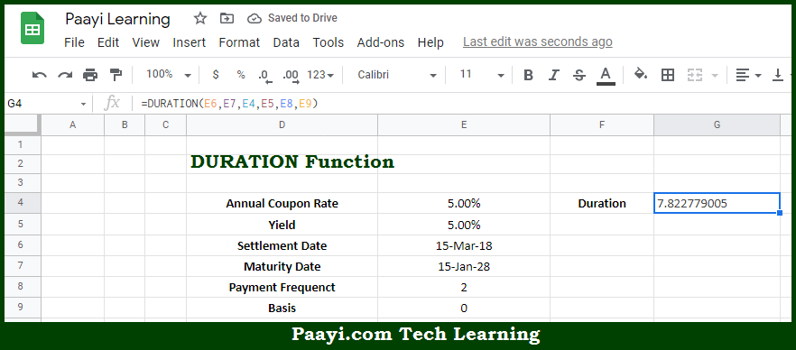 Learn how to use google sheets duration function paayi tech
