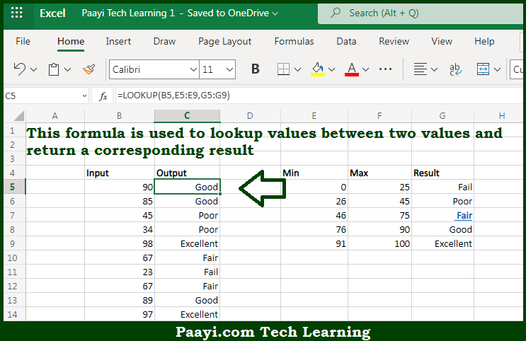 Learn How To Lookup Value Between Two Numbers In Microsoft Excel 5987