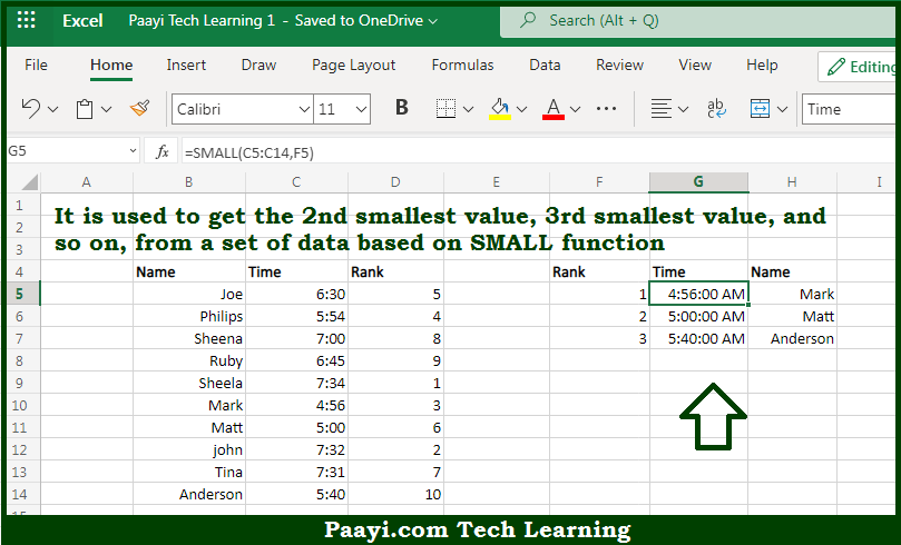 Learn How To Get Nth Smallest Value In Microsoft Excel Paayi