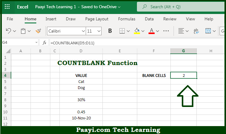 Learn How To Use Microsoft Excel Countblank Function Paayi Tech Otosection 7642