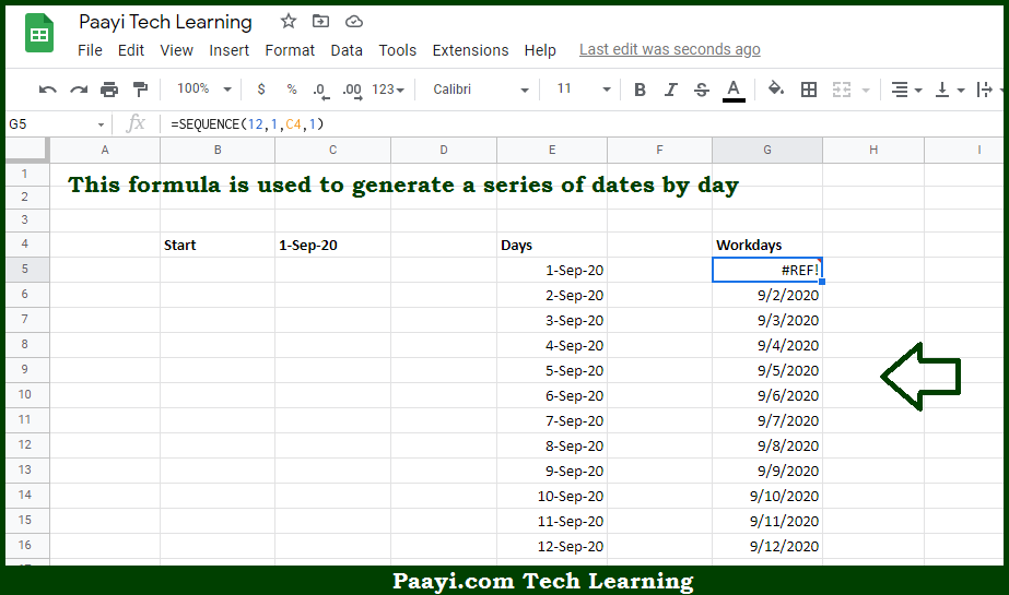 learn-how-to-get-sequence-of-days-in-google-sheets-paayi