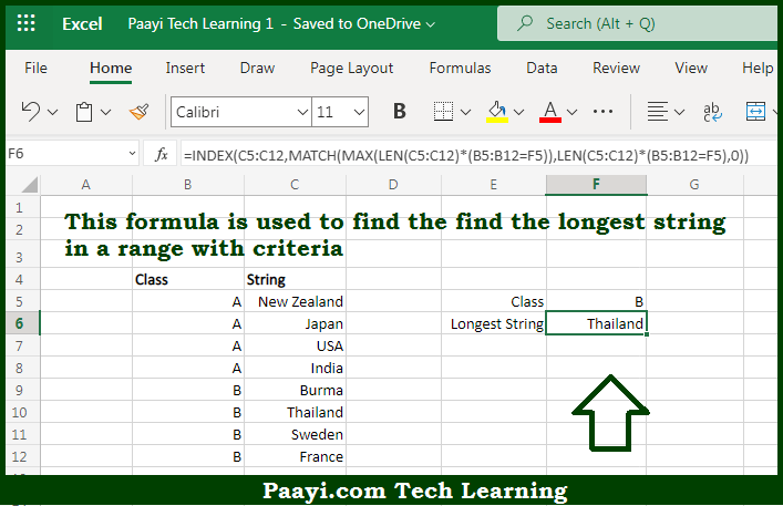 Excel Longest String In Column