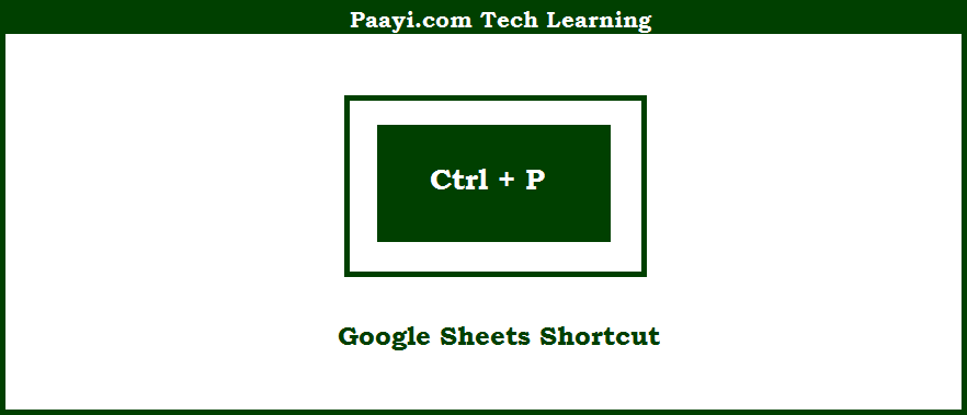 Learn How to Print File With Shortcut in Google Sheets | Paayi Tech
