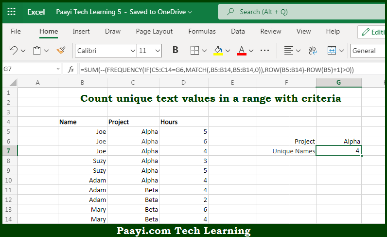 Learn How To Count Unique Text Values With A Criteria In Microsoft Excel 7823