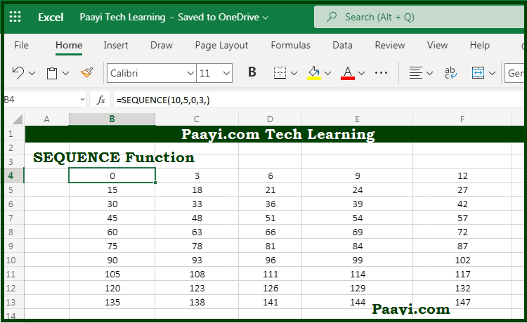 Learn How To Use Microsoft Excel Sequence Function Paayi Tech 